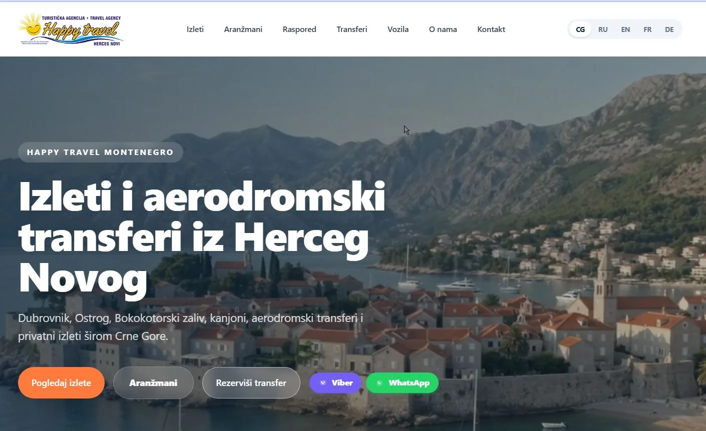 Happy Travel homepage